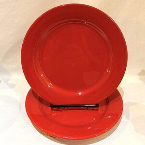 Pair of Pier 1 Red Earthenware Plates 8.25" Made in Spain